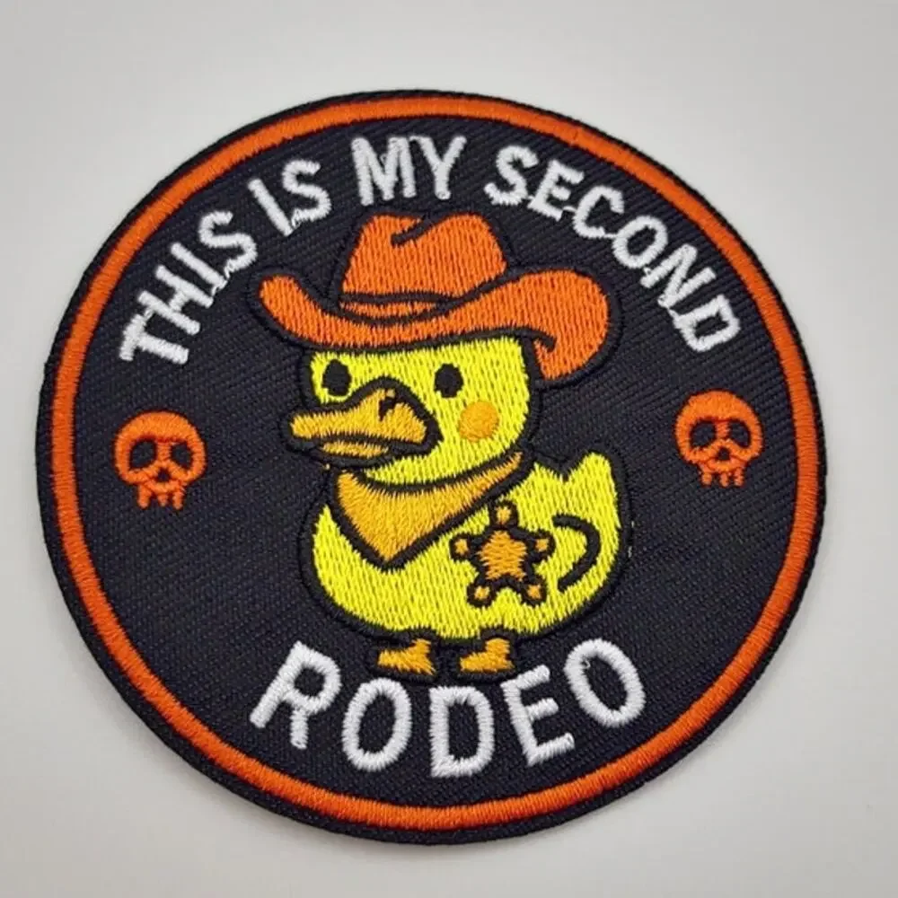 This is my Second Rodeo Embroidered Patch Yellow Duck Sheriff Iron on Sew on
